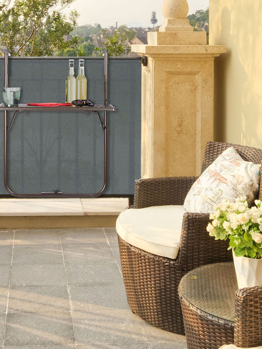 Masă Pentru Spații Exterioare Mici Pliabilă Din Rattan Cu Ramă Metalică Maro 83x59x59 cm