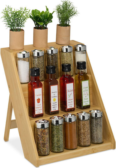 Relaxdays Gewürzorganisator aus Bamboo Beige