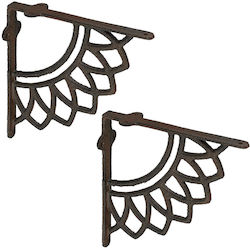 Relaxdays Corner Shelf Made of Metal in Brown Colour 185x190mm 2 Pieces 10051156_93