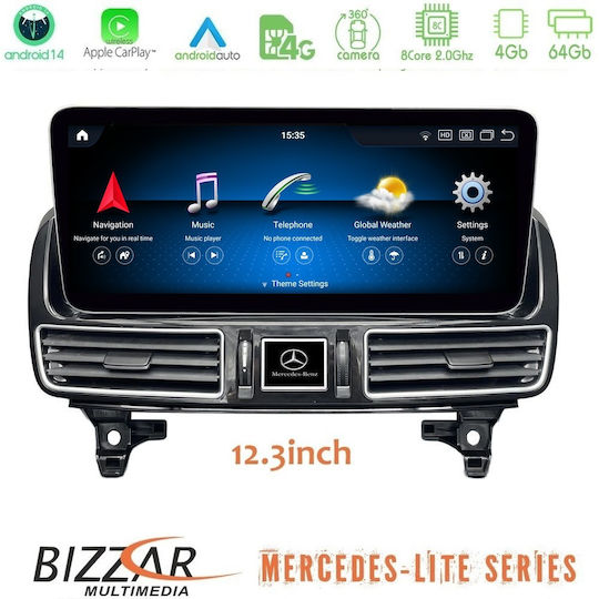 Bizzar Car Audio System for Mercedes-Benz GLE GLS 2015-2019 Bluetooth USB Wi-Fi GPS Apple CarPlay Android Auto CD with 12.3 Inch Touch Screen