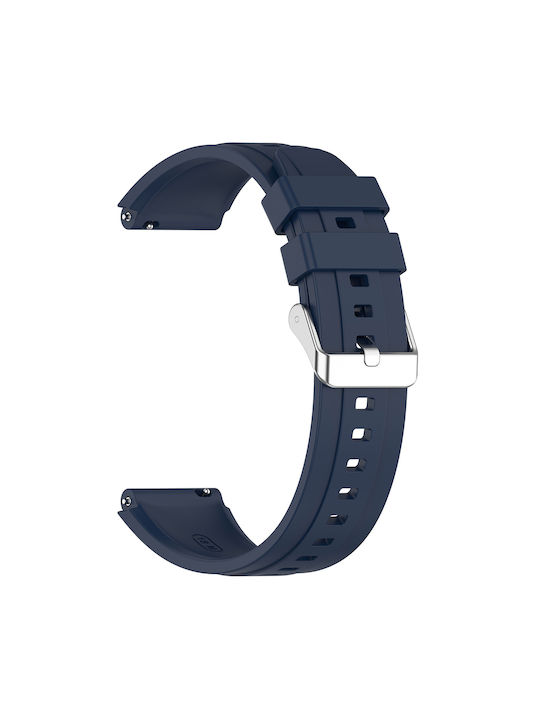 Λουράκι Σιλικόνης Soft Touch Ασημί Αγκράφα Xiaomi Watch S4 41mm Navy Blue
