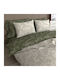 Charalambidis Textiles Krinus Bed Sheet Double with Rubber Hugger 160x200+30cm Olive Green
