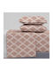 Astron Italy Lucia Set Bed Sheets King Size With Rubber Hugger 245x260cm Chocolate 4 Pieces