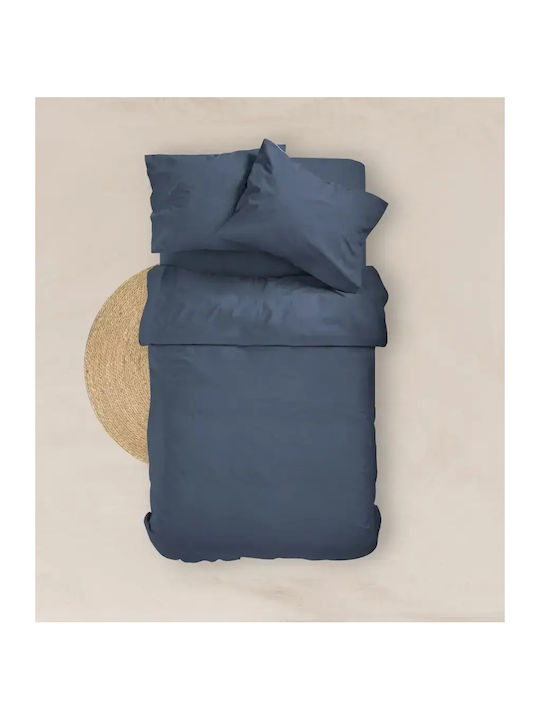 Borea Solid Single Bed Sheet With Rubber Hugger 100x200+25cm Gray