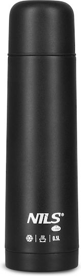Nils Glass Thermos Stainless Steel BPA Free 500ml Black