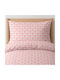 Astron Italy Kids Sheets Set Single with Elastic Band Cotton Swan Pink 100x200cm 3 Pieces