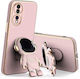 Husă Telefon 2în1 Flippy Compatibil Huawei Mate 50 Pro Husă Tpu Inclusă Stand Tip Astronaut Protecție Cameră Roz