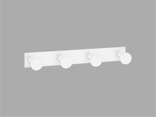 Sanco Bath 00684-М101 Кука за Банята 4 Позиции с Винтове Бяла