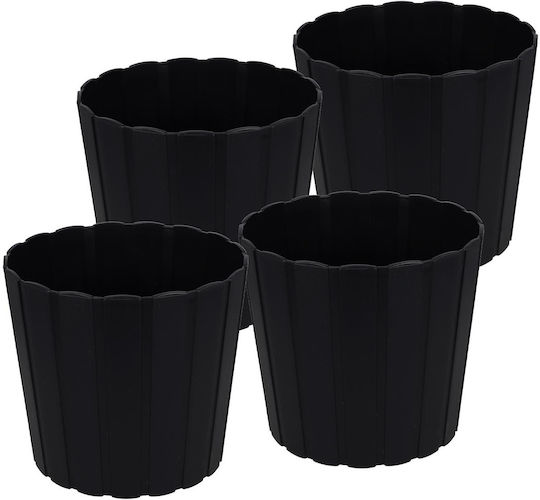 Kotarbau Σετ 4 Γλάστρες Πλαστικές Anthracite