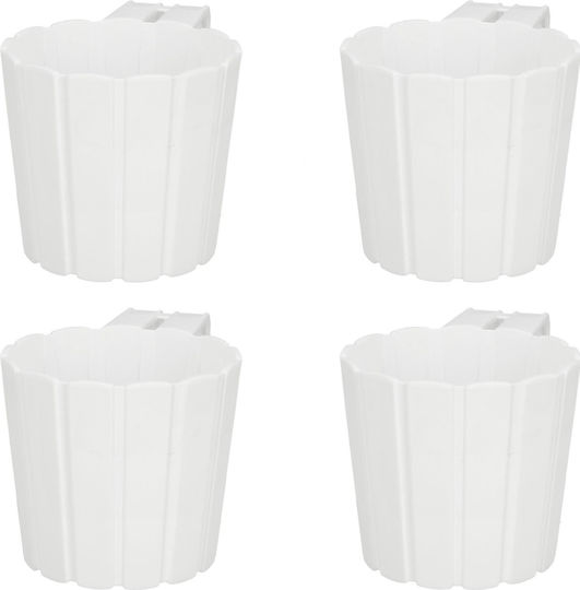 Kotarbau Set of 4 Rustic White Plastic Flower Pots