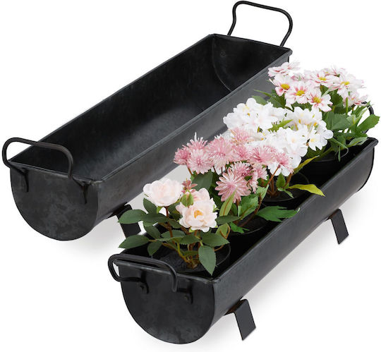 Relaxdays Σετ 2 Γλάστρες Anthracite Relaxdays Σετ 2 Γλάστρες Anthracite