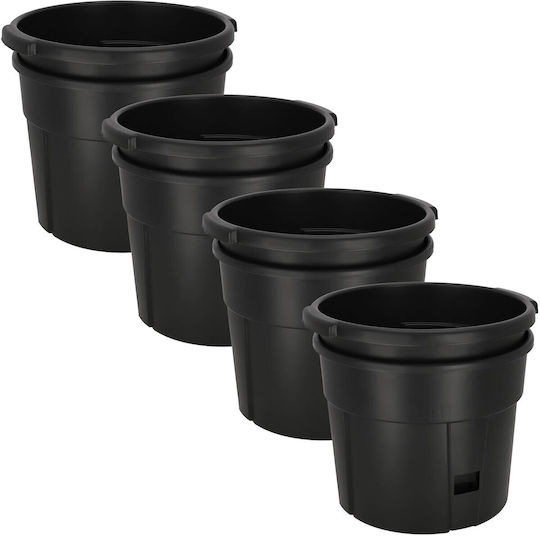 Kotarbau Set of 4 Plastic Black Flower Pots