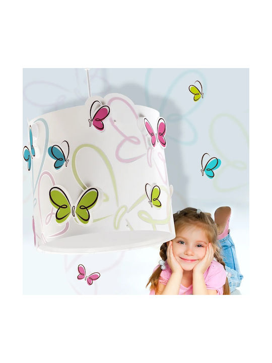 Ango Butterfly Einfaches Licht Kinderzimmer-Deckenleuchte Krempe aus Kunststoff 15W mit E27 Lampensockel Weiß 16,5cm