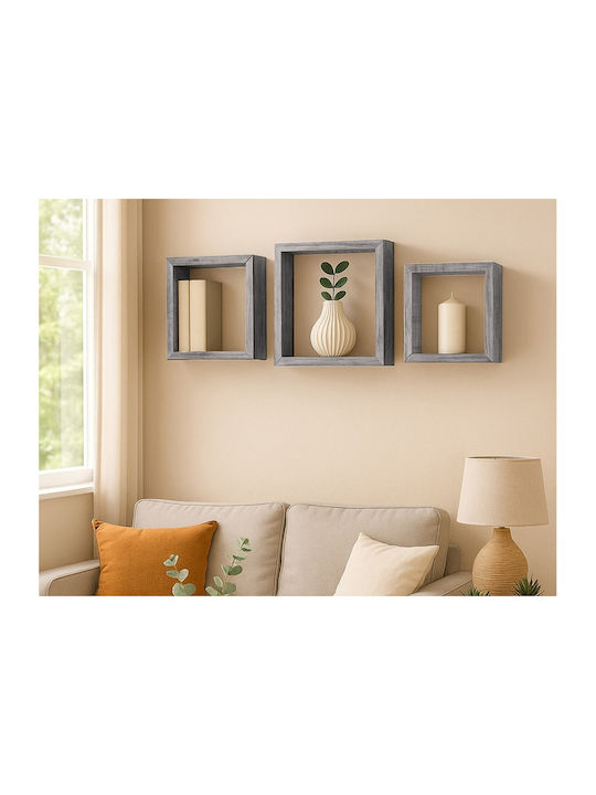 Ράφια Τοίχου Cubes White Oak (3τμχ) 30x11.8x30εκ.