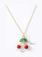 Sharks Bay Clothing Necklace From Gold Plated Steel With Burgundy Zircon