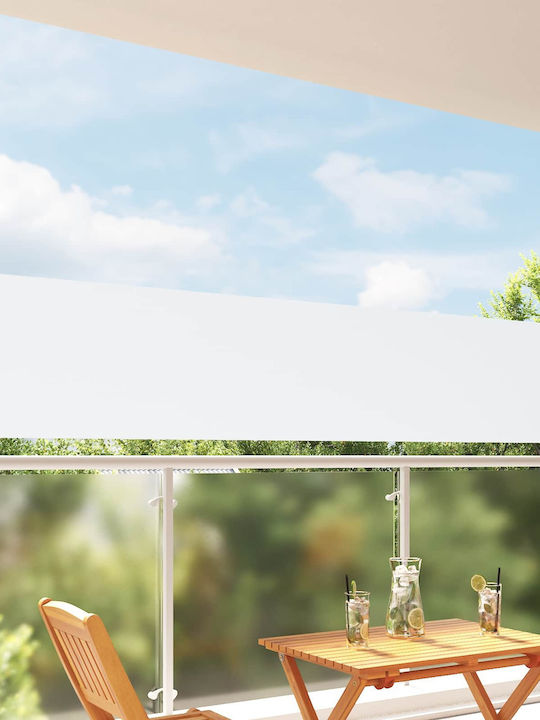 vidaXL Sideway Terrace Awning White 3x0.6m