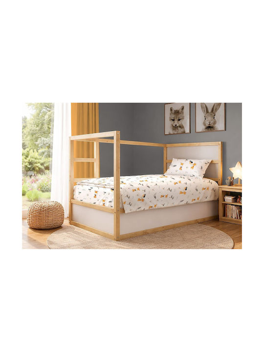 Dimcol Single Cotton Sheet Set Giraffe 599 Whit...