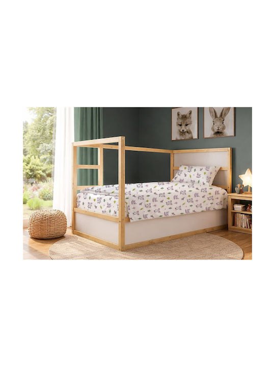 Dimcol Single Cotton Sheet Set Baby Foxes 594 W...