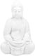 Relaxdays Gartendekorationen Buddha Statue 70x45x30cm Weiße Gartendekoration