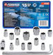 Forsage Pneumatic Sockets With 1/2" Frame Host HEX Set 15 Pieces