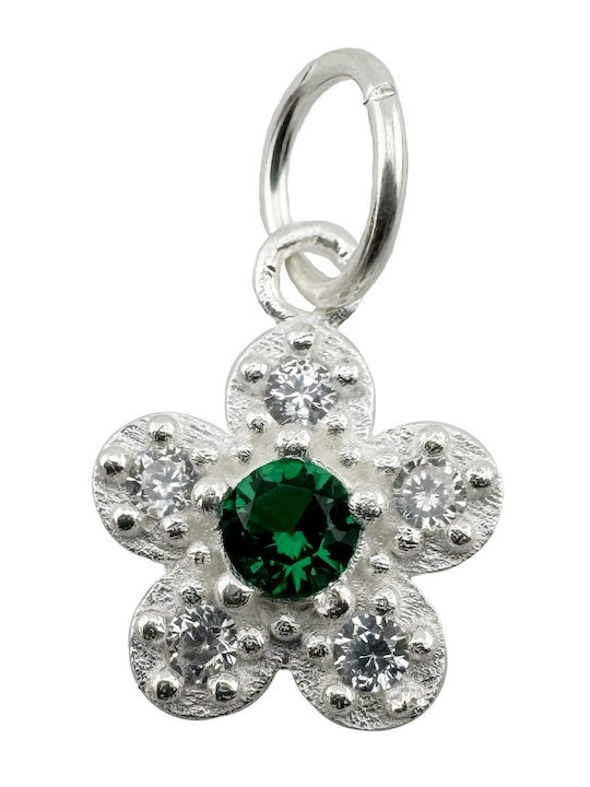 Alista Home Charm Λουλούδι από Ασήμι Πράσινο