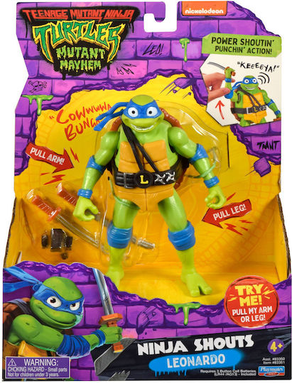 Action Figure Mutant Mayhem Ninja Shouts Teenage Mutant Ninja Turtles with Sounds for Ages 3+ 14cm