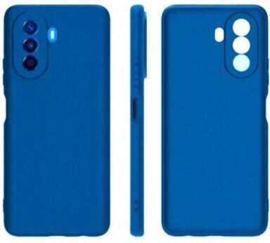 Huawei Nova Y70 Flippy Flüssigsilikon Microfaser Innenseite Stoßfest Schutz Marineblau