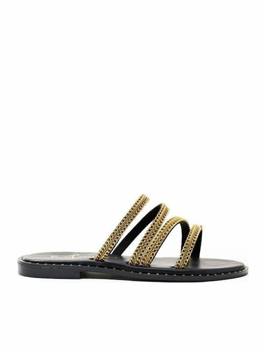 Mille Luci Leather Women's Anatomic Black Sandals