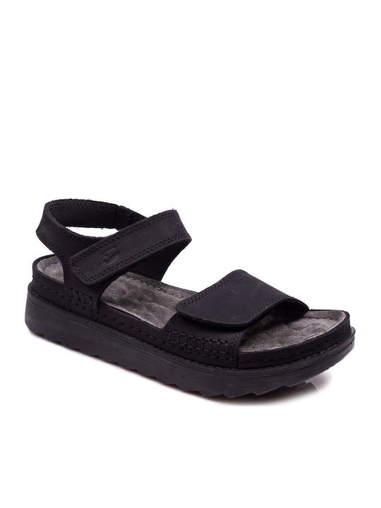 Apostolidis Shoes Sandale De Piele Negre