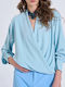 Women's Blouse Long Sleeve Light Blue 10-031083-0 Light Blue Siel S