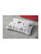 Dimcol Animal Grand Prix 590 Kids Pillowcase Made of 100% Cotton 50x70cm White Olive
