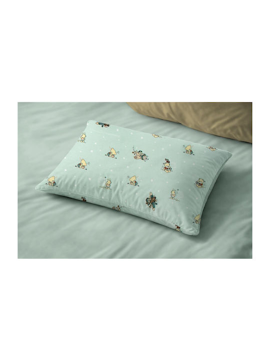 Dimcol Bear's Playtime 593 Kids Pillowcase Made of 100% Cotton 50x70cm Mint
