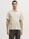 Short Sleeve Shirt in Wide Fit Beige