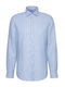 Long Sleeve Linen Shirt Open Blue
