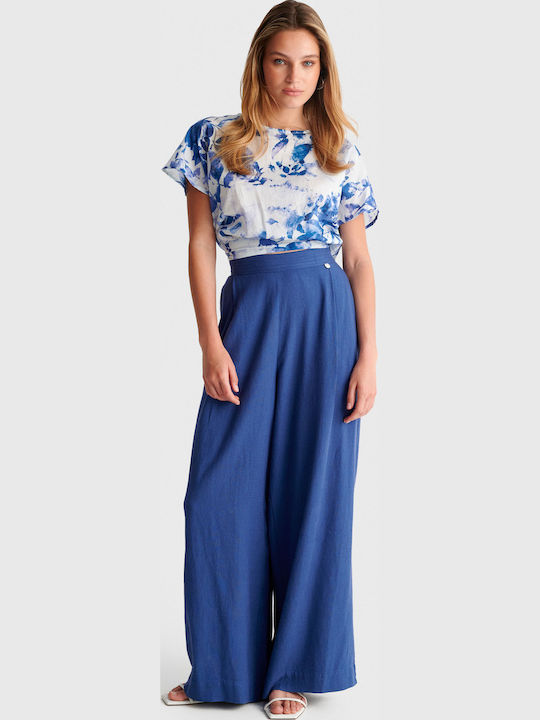 Women's Linen Pantaloons Blue