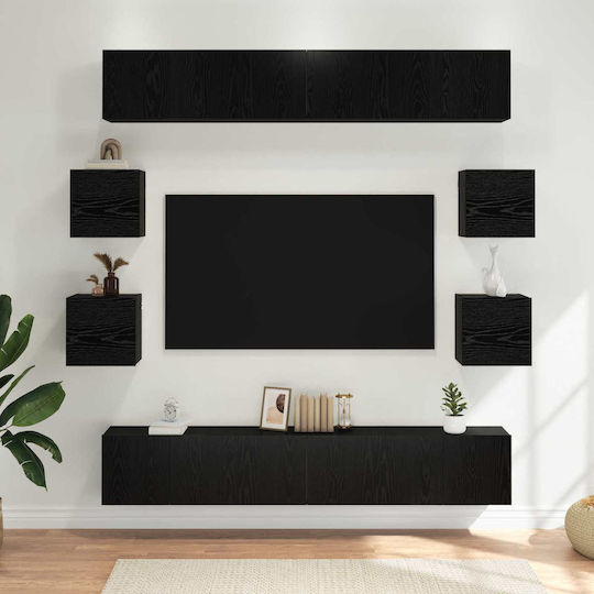 Living Room TV Unit Black Oak M180xW30xH30cm
