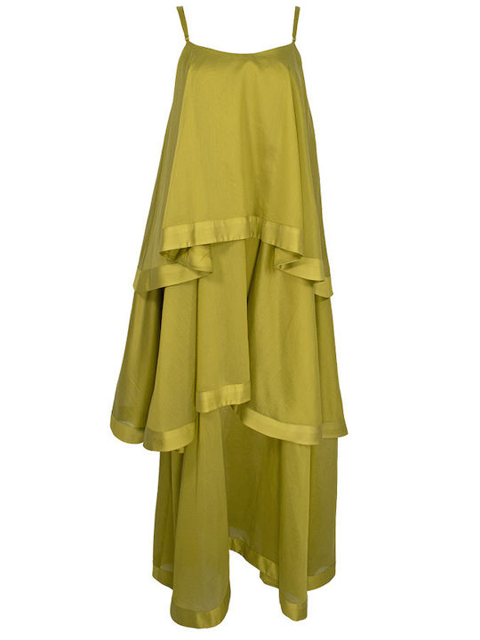 C-Throu Satin Damenkleid Hochzeit - Taufe Grün