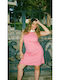 Summer Midi Dress for Wedding and Christening Pink