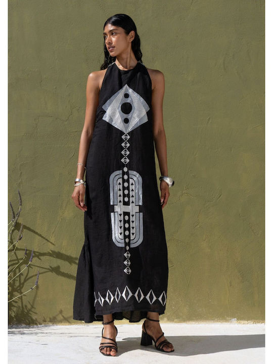 Nema Resort Wear Summer Maxi Dress Black
