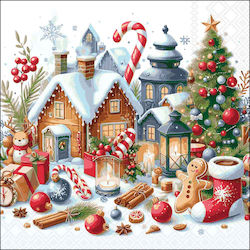Decoupage Napkin 1 Piece Christmas Scene