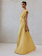 Maxi Βραδινό Φόρεμα Warm Ochre