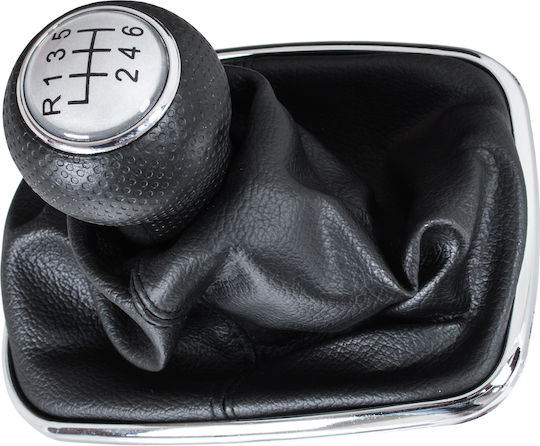 Vw Golf Iv 97-03 Silber Auto Schaltknopf + Gaiter Chromrahmen 6-Gang 12mm Loch