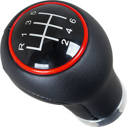 Audi Seat Skoda Vw Gear Shift Knob Black + Red Ring + Chrome 6 Speed Audi Seat Skoda Vw Gear Shift Knob Black + Red Ring + Chrome 6 Speed