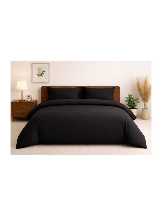 Glossier Set Coverlets Double Cotton Black 220x...