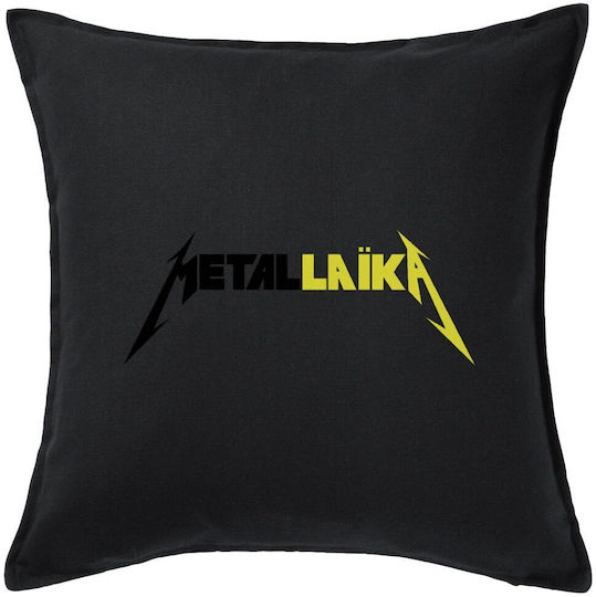 Koupakoupa Koupakoupa Sofa Cushion Metallaika 100% Cotton Black 50x50cm
