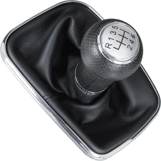 Vw Golf Iv 97-03 Silver Gear Shift Knob + Gaiter Chrome Frame 6 Speed 23mm Hole