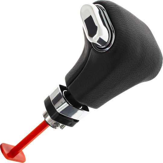 Vw Caddy Iii 04-15 Automatic Gear Shift Knob Black Eco-leather + Chrome