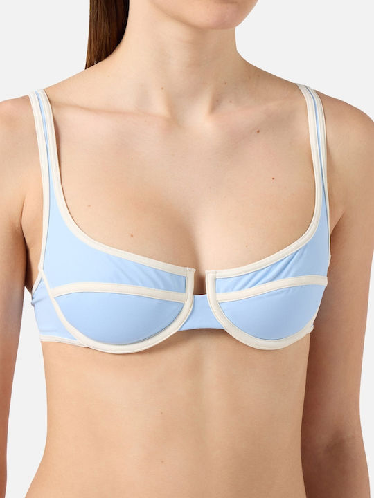 MC2 Topuri De Bikini Sutien Albastru Deschis/Alb