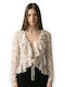 Long Sleeve Women's Shirt Ecru Floral