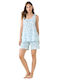 Noidinotte Summer Women's Pyjama Set Printed Sky Blue